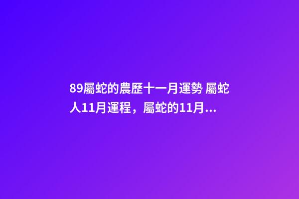 89屬蛇的農歷十一月運勢 屬蛇人11月運程，屬蛇的11月運勢-第1張-觀點-玄機派